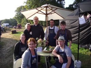 Bill Murray and Founder Nichola Smith with Healthy Yummies crew on the set of Hyde Park on Hudson