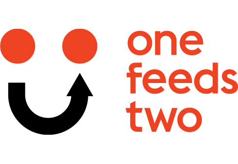 One Feeds Two logo, featuring the suggestion of a smiley face.