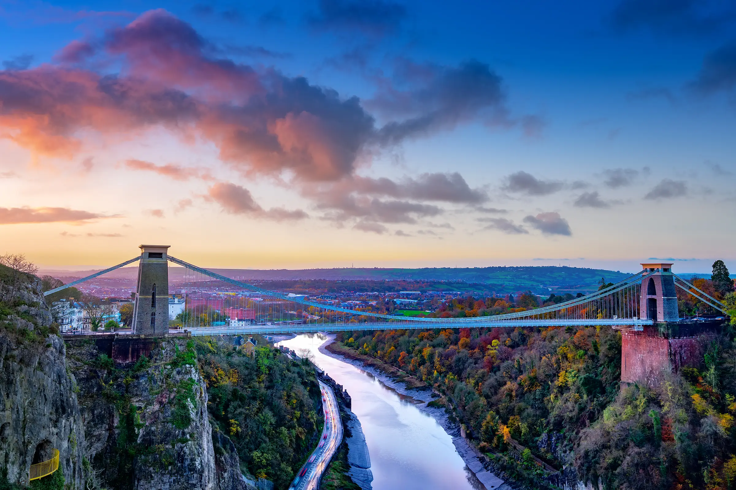 A photograph of Bristol's Clifton Suspension Bridge.
